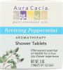 AURA CACIA: Aromatherapy Shower Tablets Reviving Peppermint 3 tablets (1 oz each), 3 oz