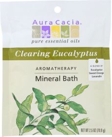 AURA CACIA: Aromatherapy Mineral Bath Clearing Eucalyptus, 2.5 Oz