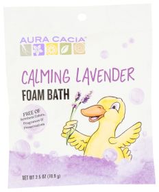 AURA CACIA: Lavender Essential Oil Calming Foam Bath, 2.5 oz