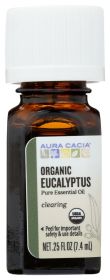 Aura Cacia Organic Eucalyptus Essential Oil, 0.25 Oz