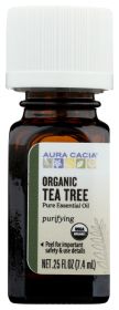 AURA CACIA: Organic Tea Tree Essential Oil, 0.25 oz