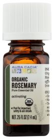 AURA CACIA: Organic Rosemary Essential Oil, 0.25 oz