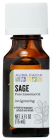 AURA CACIA: 100% Essential Oil Sage, 0.5 Oz
