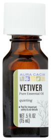 AURA CACIA: 100% Pure Essential Oil Vetiver, 0.5 Oz
