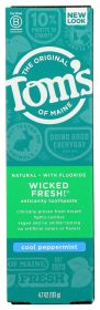 TOMS OF MAINE: Wicked Fresh! Fluoride Toothpaste Cool Peppermint, 4.7 Oz