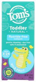 TOMS OF MAINE: Toddler Fluoride-Free Natural Training Toothpaste Mild Fruit, 1.75 oz