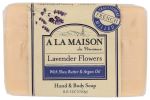 A LA MAISON DE PROVENCE: Hand & Body Bar Soap Lavender Flowers, 8.8 Oz