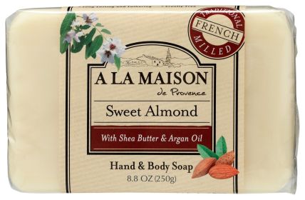 A LA MAISON DE PROVENCE: Sweet Almond Bar Soap, 8.8 oz