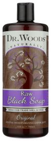 DR WOODS: Naturally Raw Black Soap with Shea Butter Original, 32 oz