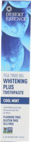 DESERT ESSENCE: Whitening Plus Toothpaste Tea Tree Oil Cool Mint, 6.25 oz