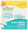 ALBA BOTANICA: Even & Bright Renewing Cream with Swiss Alpine Complex, 2 oz