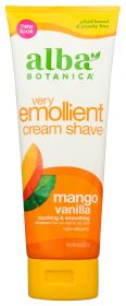 ALBA BOTANICA: Natural Very Emollient Cream Shave Mango Vanilla, 8 oz