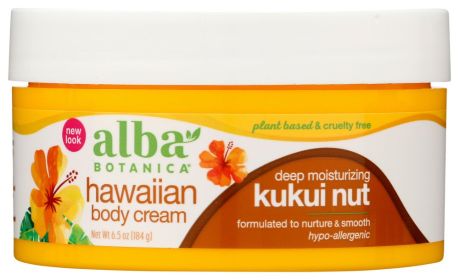 ALBA BOTANICA: Hawaiian Body Cream Kukui Nut, 6.5 oz