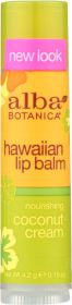 ALBA BOTANICA: Lip Balm Coconut Cream, 0.15 oz