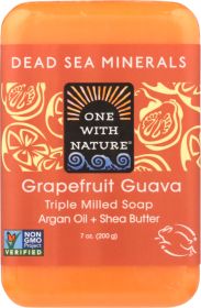 ONE WITH NATURE: Dead Sea Minerals Soap Bar Grapefruit Guava, 7 oz