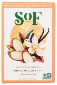 SOUTH OF FRANCE: French Milled Oval Soap Almond Gourmande, 6 oz