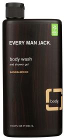 EVERY MAN JACK: Body Wash & Shower Gel Sandalwood, 16.9 oz