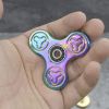 Rainbow Tri-Spinner Fidget Gyro Toy Ceramic EDC Autism Hand Spinner Desk Focus