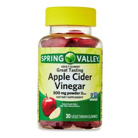 Spring Valley Apple Cider Vinegar Dietary Supplement Vegetarian Gummies, 500 mg, 30 Count