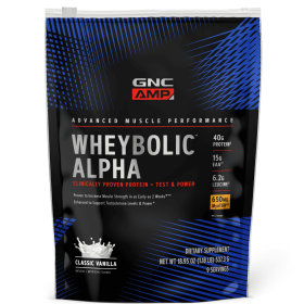 GNC AMP™ Wheybolic™ Alpha Protein Powder, Classic Vanilla, 1.18 lb, 40g Whey Protein