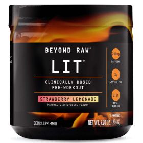 Beyond Raw® LIT™ Pre-Workout Powder, Strawberry Lemonade, 250mg Caffeine, 7.20 oz
