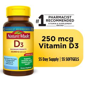 Nature Made Vitamin D3 10000 IU Maximum Strength Softgels;  55 Count