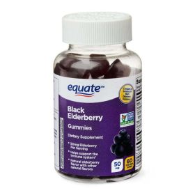 Equate Black Elderberry Gummies;  Immune Health Support;  60 Count