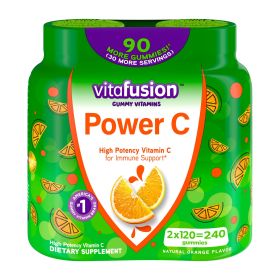 Vitafusion Power C Gummy Immune Support with vitamin C;  Orange Flavor;  120 Count;  Twin Pack