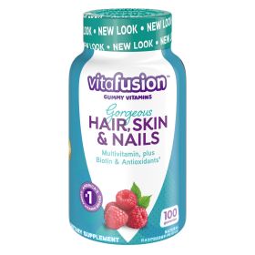 Vitafusion Multivitamin Gummy;  Biotin and Antioxidant vitamins C & E;  Raspberry Flavor;  100 Count