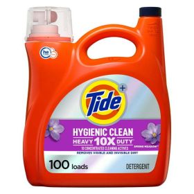 Tide Hygienic Clean Heavy 10x Duty Liquid Laundry Detergent Spring Meadow;  100 Loads 154 fl oz