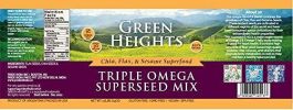 Triple Omega Super Seed Mix - 22 Ounce / 620 Grams Jar (44+ Servings) - Proudly Made in America - Healthy Nourishing Essentials by Green Heights 22 oz