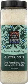 ONE WITH NATURE: Muscle Soothing Eucalyptus Dead Sea Mineral Bath Salt, 32 oz