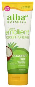 ALBA BOTANICA: Very Emollient Cream Shave Coconut Lime, 8 oz