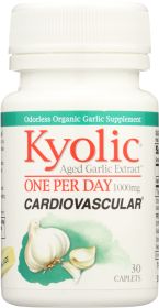 KYOLIC: Aged Garlic Extract One Per Day Cardiovascular 1000 mg, 30 Caplets
