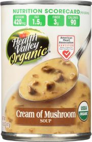 HEALTH VALLEY ORGANIC: Cream of Mushroom Soup, 14.5 Oz