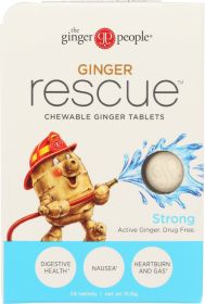 GINGER PEOPLE: Ginger Rescue Chewable Ginger Strong Tablets, 0.55 oz