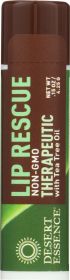 DESERT ESSENCE: Lip Rescue Therapeutic Tea Tree Oil Lip Balm, 0.15 oz