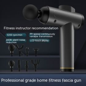 Massage Gun Instrument Muscle Relaxation Massage (Option: Dark Gray-6 Gear Button Style 8 Heads)