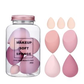 Drift Bottle Boxed Beauty Egg 7 Cans Of Powder Free Water Soft Makeup Sponge Powder Puff (Option: Strawberry pink)