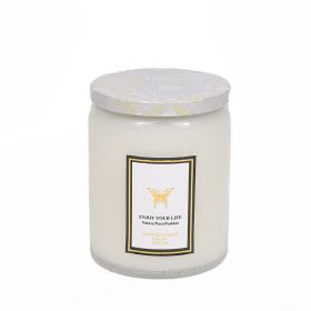 Embossed Glass Fragrance Handmade Gift Aromatherapy Soy Candles (Option: 200g-Paradise Gardenia)