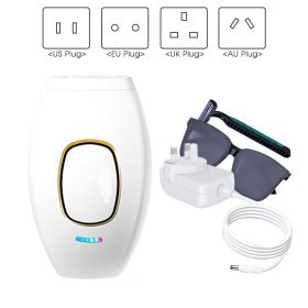 Hair Removal Instrument Mini Portable Face Leg Back Bikini Hair Removal Machine From Home Painless Permanent (Option: EU-White)
