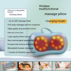Multifunctional Cushion Back Waist Neck Massager (Option: Charging model-blue)
