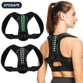 Adjustable Back Shoulder Posture Corrector Belt Clavicle Spine Support Reshape Your Body Home Office Sport Upper Back Neck Brace (Color: Grey Purple)