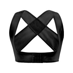 Invisible Body Shaper Corset Women Chest Posture Corrector Belt Back Shoulder Support Brace Posture Correction for Health Care (Color: Black)