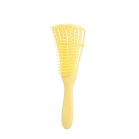 Detangling Hair Brush Massage Wet Hair Comb Detangler Hair Brush Wavy/Curly Wet/Dry/Oil/Thick Hair (Color: Yellow)
