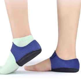 1pair Heel Brace With Hook And Loop Fastener; Breathable Heel Cushions; Heel Cups With Gel Pads For Women Men (Color: Blue)