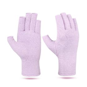 1pair Compression Arthritis Gloves Pain Relief Gloves ( Buy A Size Up ) (Color: Purple)