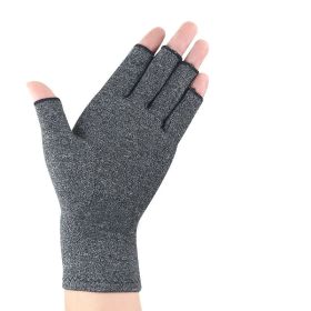 1pair Compression Arthritis Gloves Pain Relief Gloves ( Buy A Size Up ) (Color: Gray)