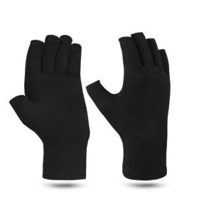 1pair Compression Arthritis Gloves Pain Relief Gloves ( Buy A Size Up ) (Color: Black)