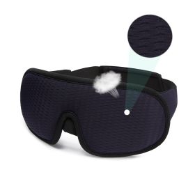3D Sleeping Mask Block Out Light Soft Padded Sleep Mask For Eyes Slaapmasker Eye Shade Blindfold Sleeping Aid Face Mask Eyepatch (Color: Navy blue)